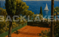 Mediterranean Tennis Court Wallpaper